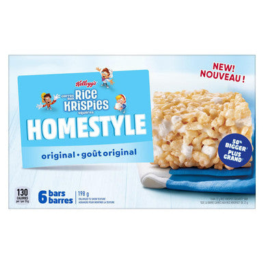 Kellogg's Rice Krispies Original Homestyle Bars (6ct) 198g/6.9 oz {Imported from Canada}