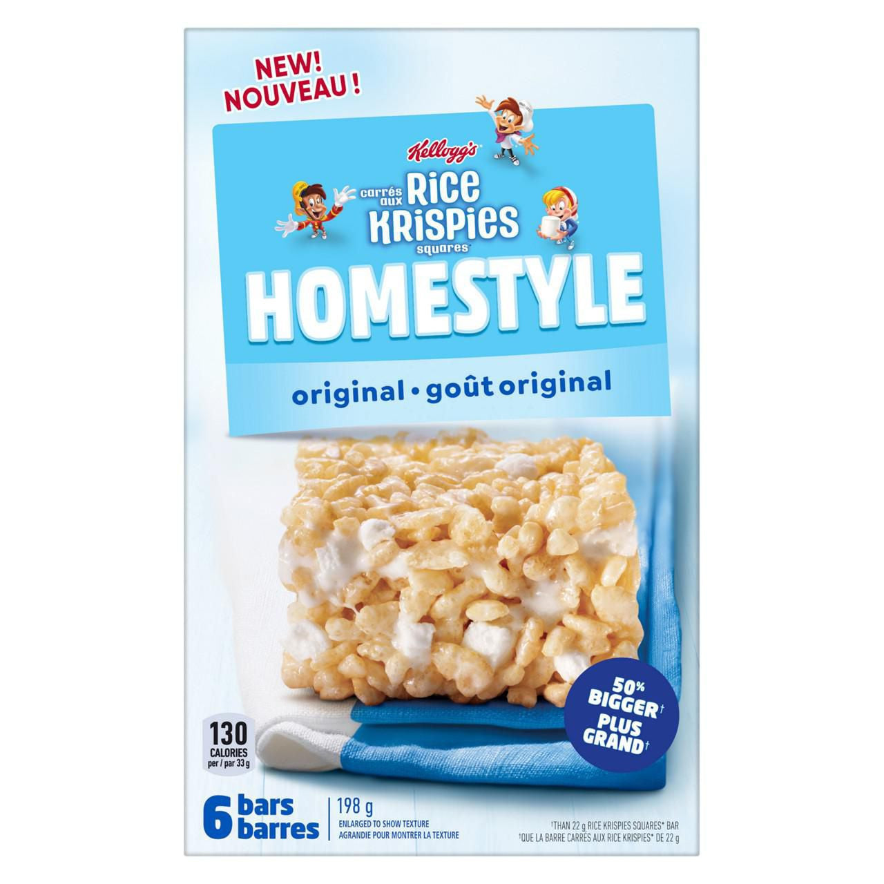 Kellogg's Rice Krispies Original Homestyle Bars (6ct) 198g/6.9 oz {Imported from Canada}