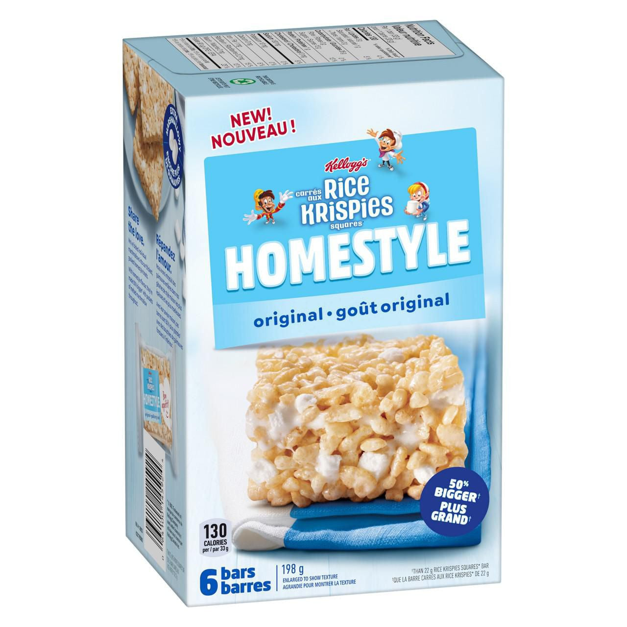 Kellogg's Rice Krispies Original Homestyle Bars (6ct) 198g/6.9 oz {Imported from Canada}