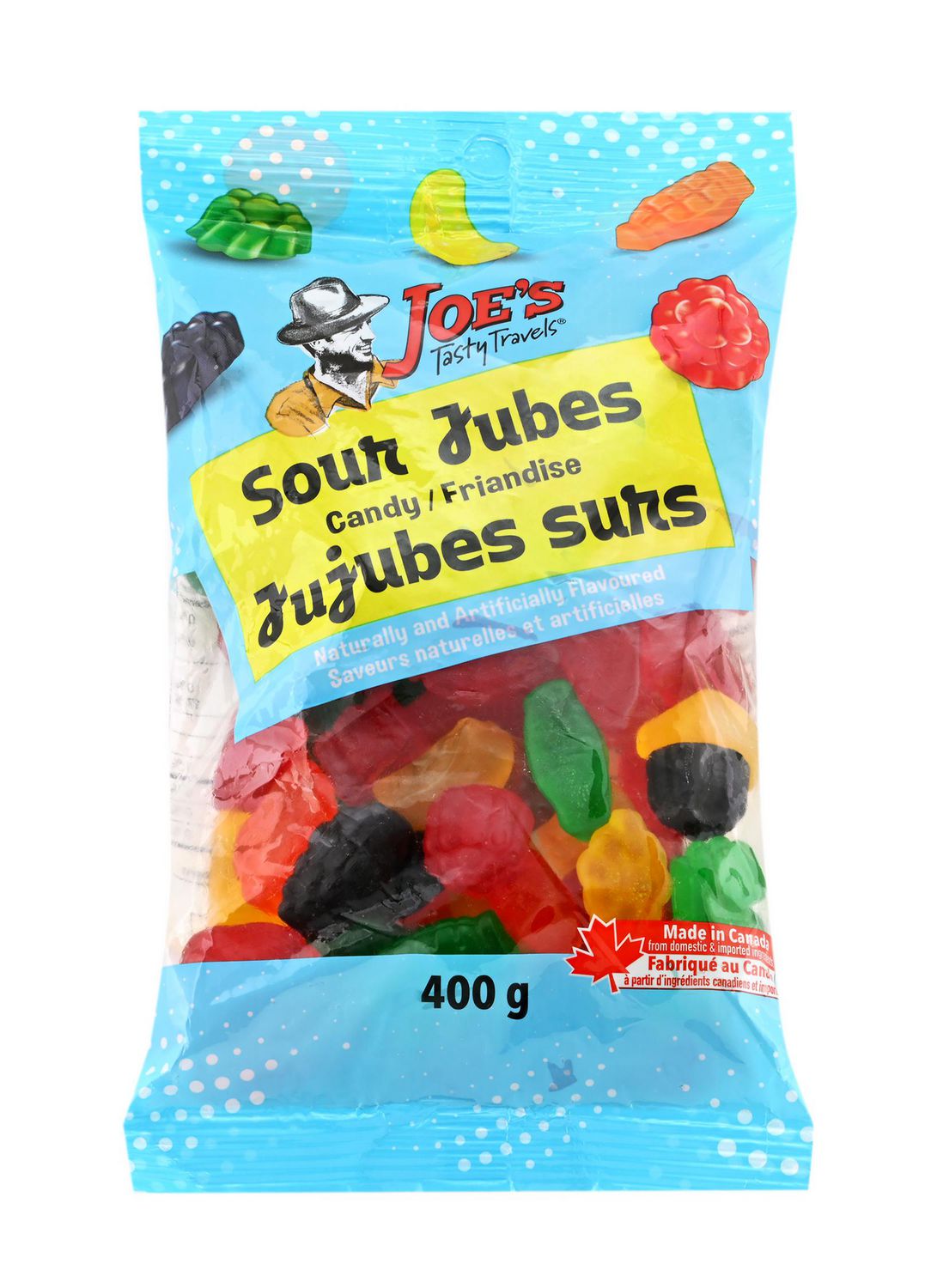 Joe's Tasty Travels, Sour Jubes Candy, 400g/14 oz