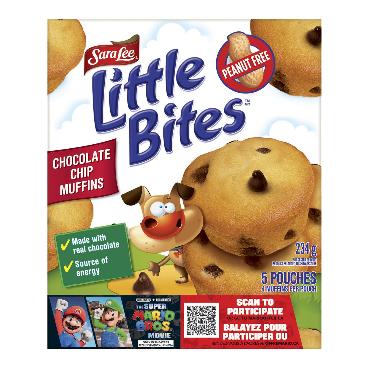 Sara Lee Little Bites Chocolate Chip Muffins, 5 pouches, 234g/8.2 oz. Box {Imported from Canada}