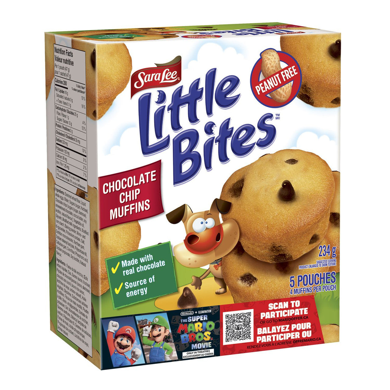 Sara Lee Little Bites Chocolate Chip Muffins, 5 pouches, 234g/8.2 oz. Box {Imported from Canada}