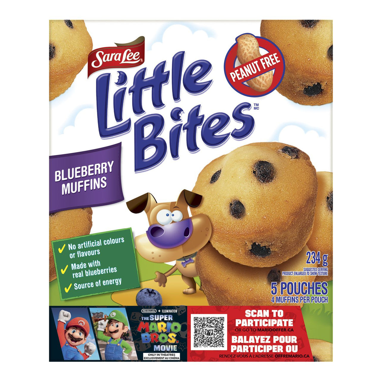 Sara Lee Little Bites Blueberry Muffins, 5 pouches, 234g/8.2 oz. Box {Imported from Canada}