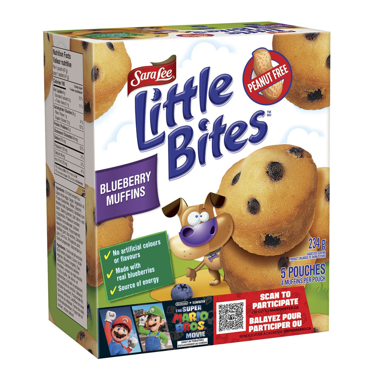 Sara Lee Little Bites Blueberry Muffins, 5 pouches, 234g/8.2 oz. Box {Imported from Canada}