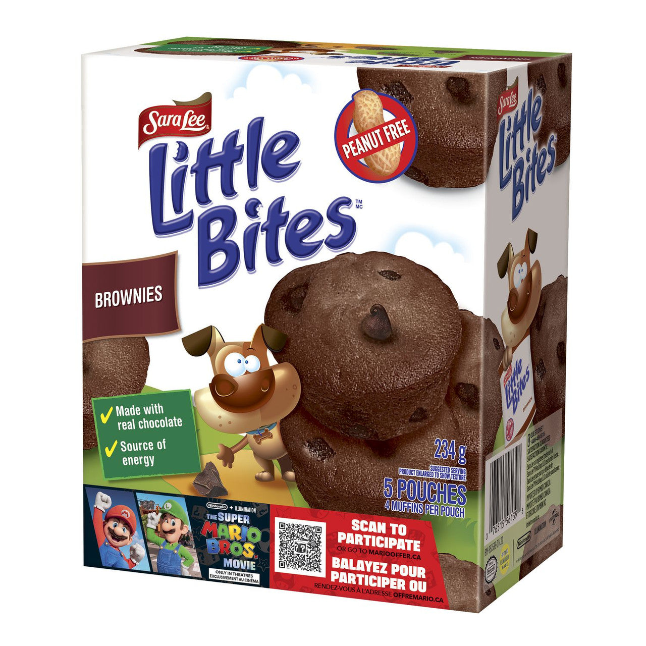 Sara Lee Little Bites Brownies, 5 pouches, 234g/8.2 oz. Box {Imported from Canada}