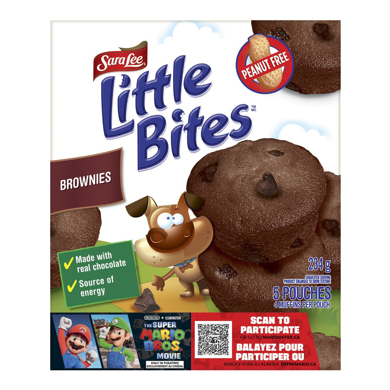 Sara Lee Little Bites Brownies, 5 pouches, 234g/8.2 oz. Box {Imported from Canada}