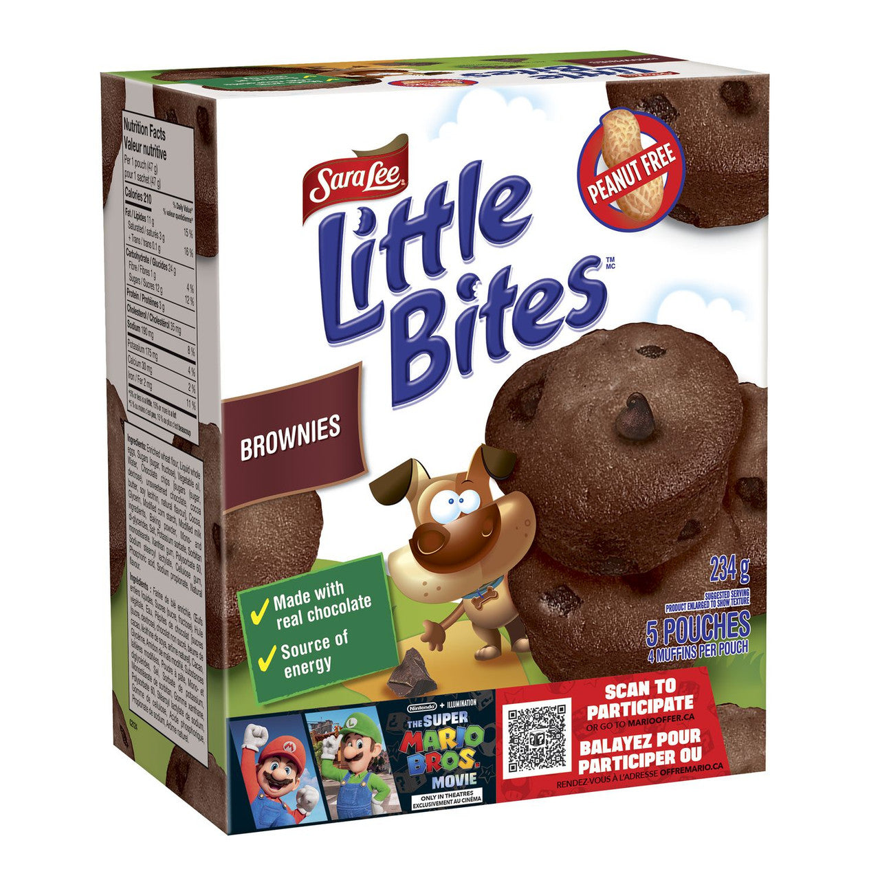 Sara Lee Little Bites Brownies, 5 pouches, 234g/8.2 oz. Box {Imported from Canada}