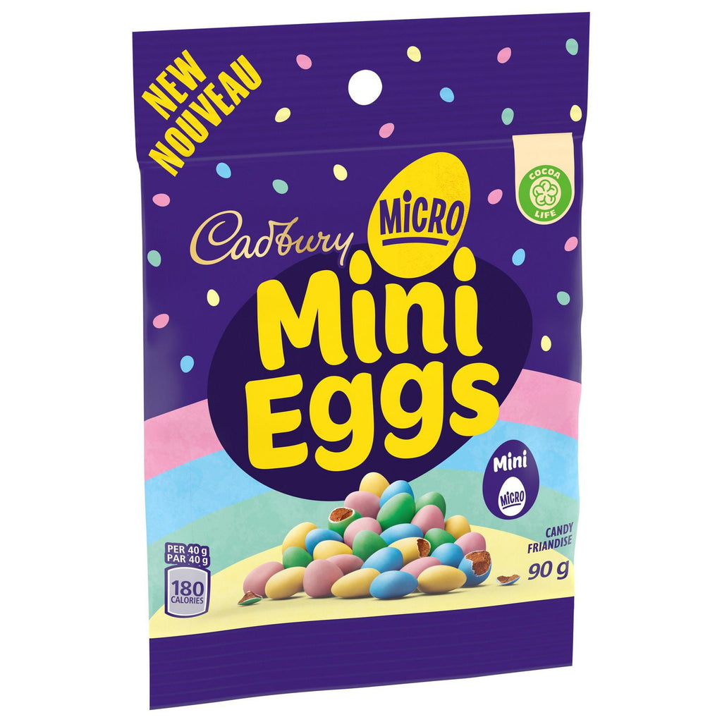 Cadbury Micro Mini Easter Eggs, 90g/3.2 oz., Bag, front of bag.