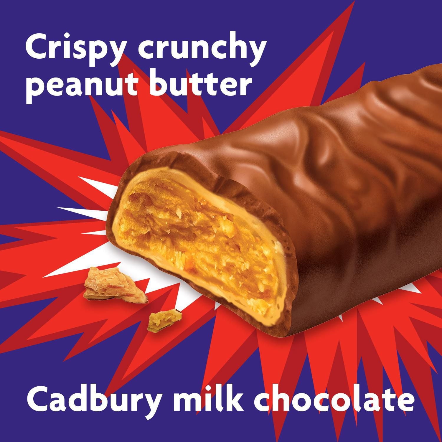 Cadbury Crispy Crunch Snack Size Chocolate Bars (8x12g), 92g/3.2 oz