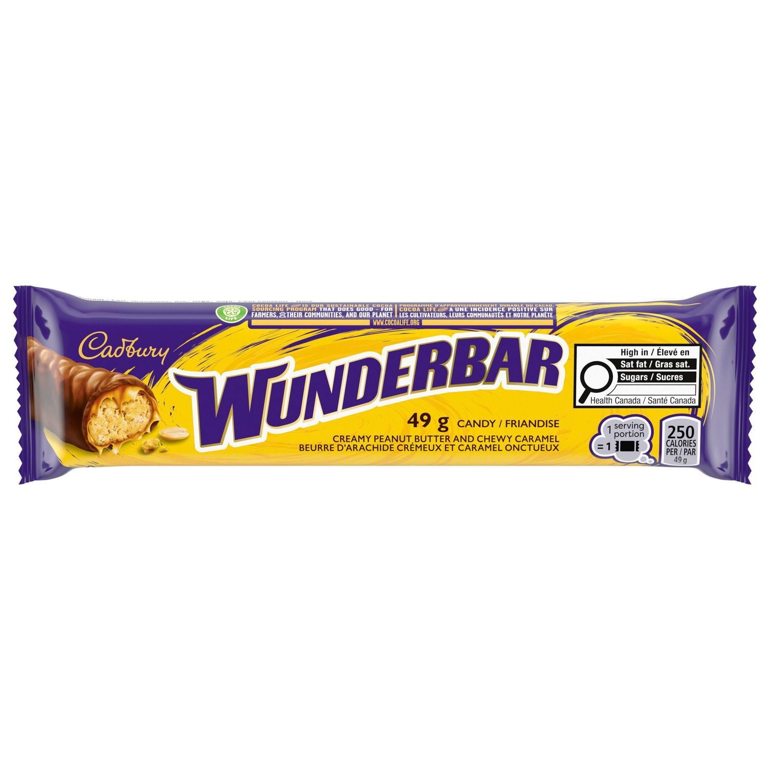 Cadbury Wunderbar candy bar packaging on a white background