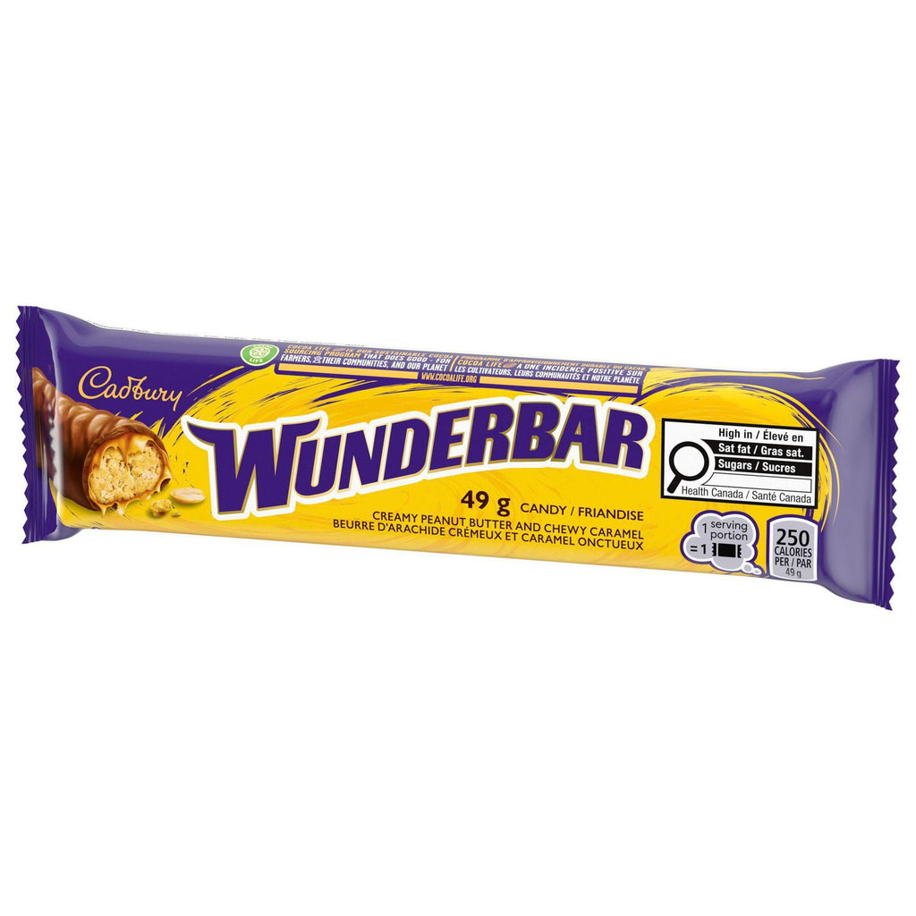 Cadbury Wunderbar candy bar packaging on a white background