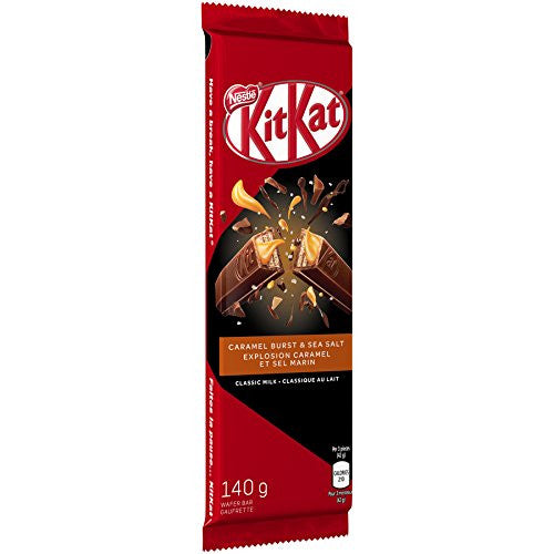 Kit Kat Nestle Caramel Burst & Sea Salt Milk Chocolate, 140g Bar  {Canadian}