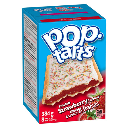 Kellogg's Pop Tarts Toaster Pastries, Frosted Strawberry 8ct, 400g/14.1oz., {Imported from Canada}