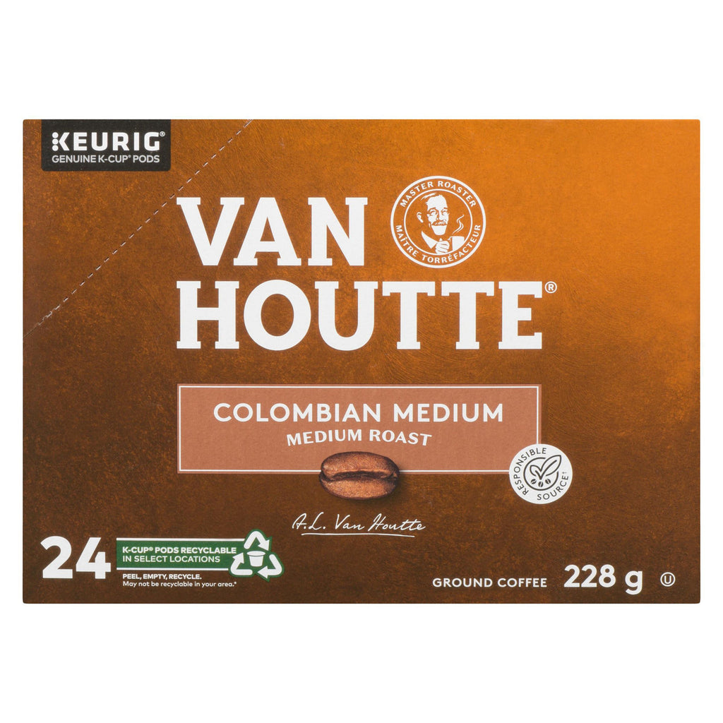 Van Houtte Colombian Medium Roast Coffee, 24 K-cups {Imported from Canada}