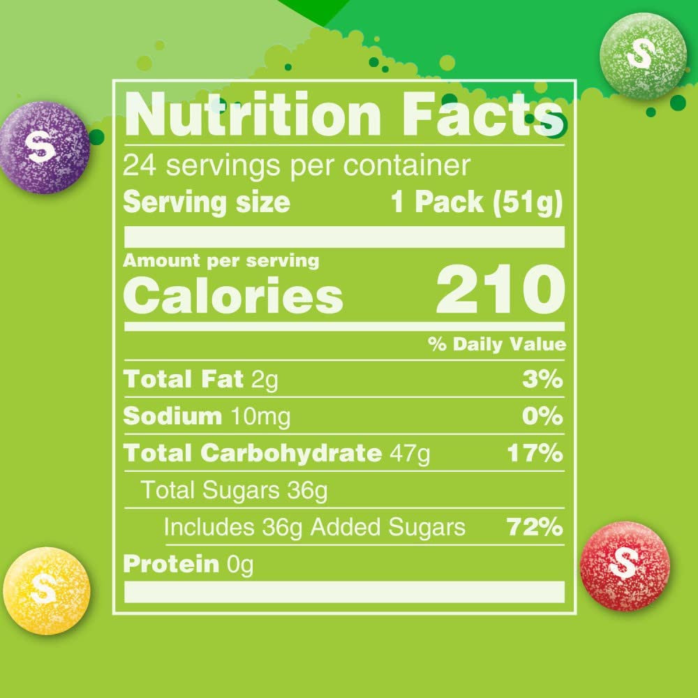 Skittles Sours Chewy Fruit Candy 51g x 24pk {Imported from Canada}
