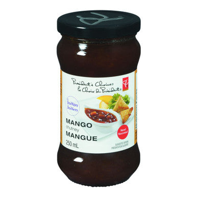 PRESIDENT'S CHOICE Mango Chutney Sauce, 250ml/8.5 oz., {Imported from Canada}
