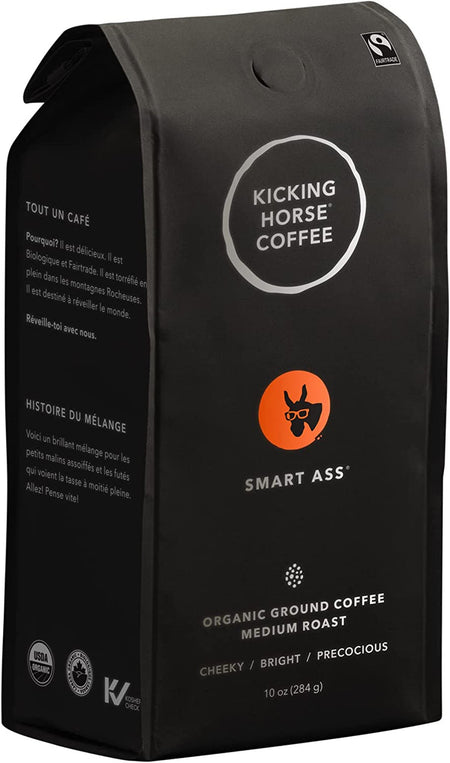 Kicking Horse Smart Ass Medium Roast Ground Coffee 284g/10 oz {Imported from Canada}