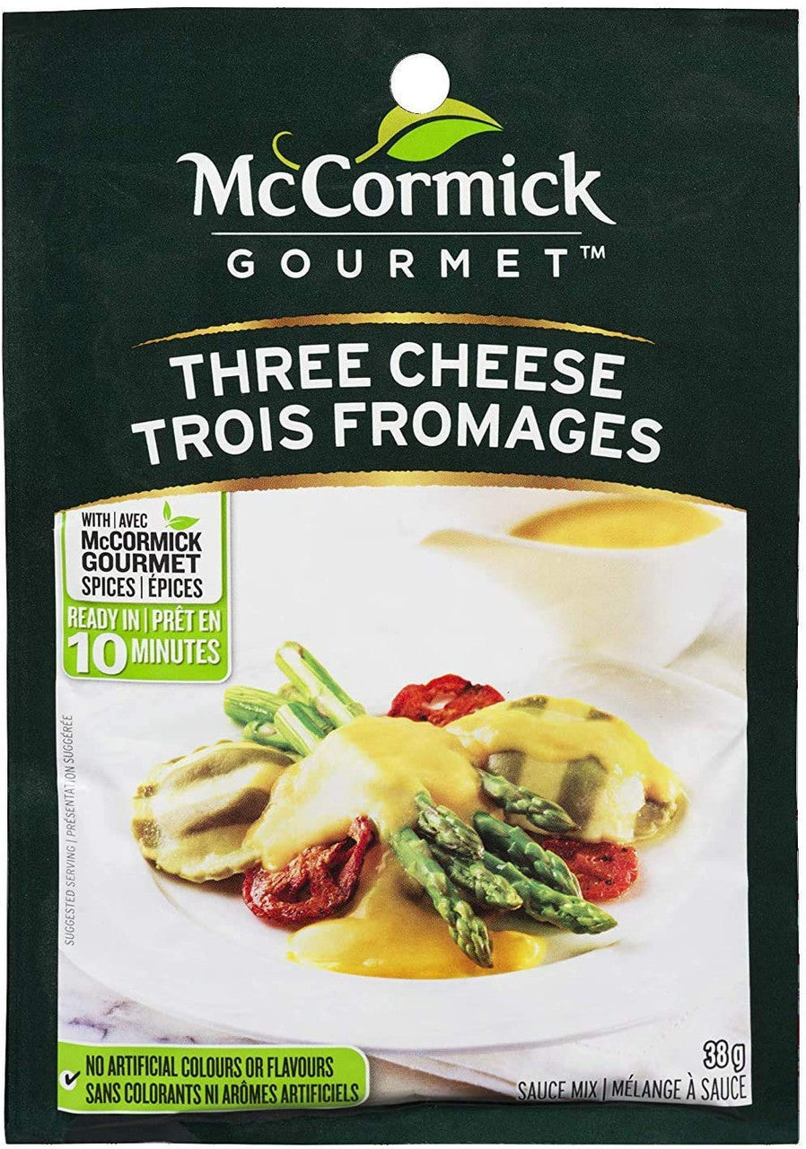 McCormick Gourmet, Dry Sauce Mix, Three Cheese, 38g/1.3 oz., (12 Pack) {Imported from Canada}