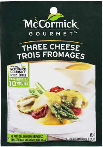 McCormick Gourmet, Dry Sauce Mix, Three Cheese, 38g/1.3 oz., (12 Pack) {Imported from Canada}