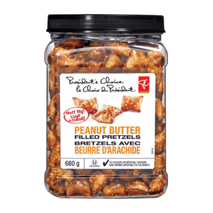 President's Choice Peanut Butter Filled Pretzels, 680g/1.5lbs, {Imported from Canada}