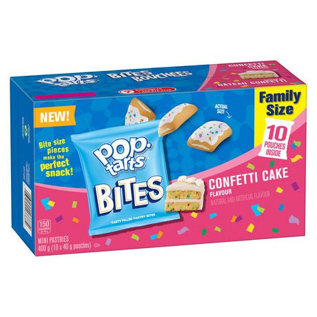 Kellogg's Pop-Tarts Bites, Mini Pastries Confetti Cake Flavour, 10 pouches, 400g/14.1 oz., {Imported from Canada}