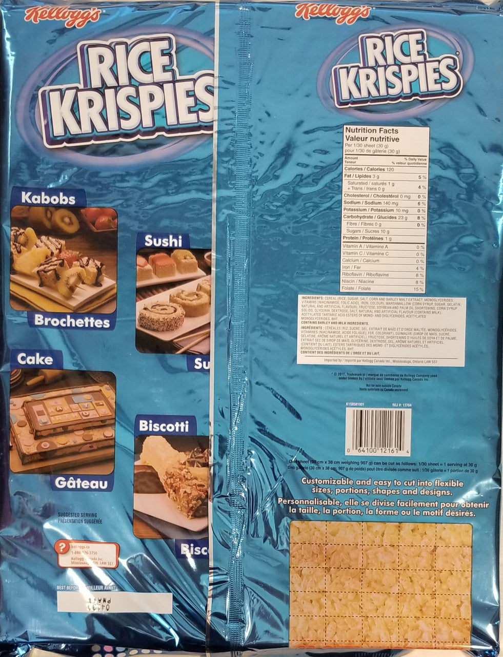 Kellogg's Rice Krispies Treat Sheet, 907g/2lbs, {Imported from Canada}