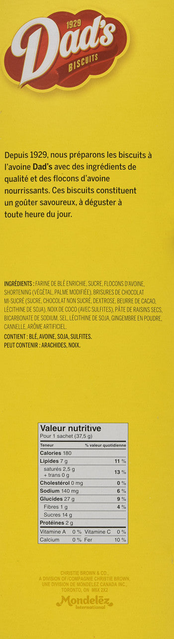 Christie Dad's Oatmeal Chocolate Chip Cookies 48ct, 1.8kg/4lb. box{Imported from Canada}