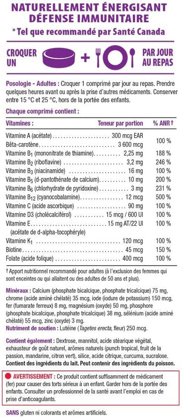 Jamieson 100% Complete Chewable Multivitamin for Adults Citrus Twist Multi, 60 chewable tabs