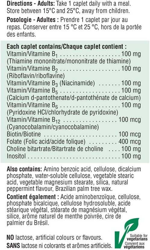 Jamieson Vitamin B100 Complex Timed Release 180caplets x 2(2 bottles)