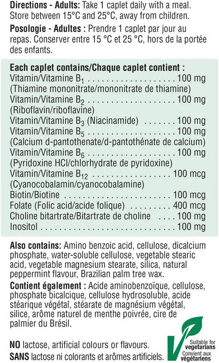 Jamieson Vitamin B100 Complex Timed Release 180caplets x 2(2 bottles)