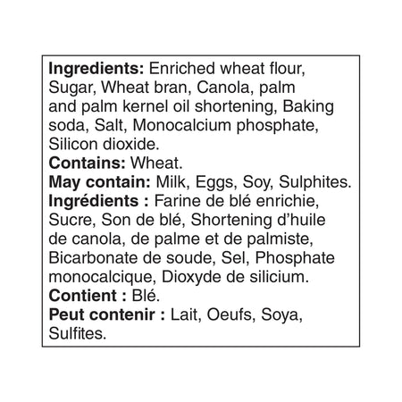 Ingredients for Great Value Bran Muffin Mix, Makes 24 Muffins - 900g on a white background