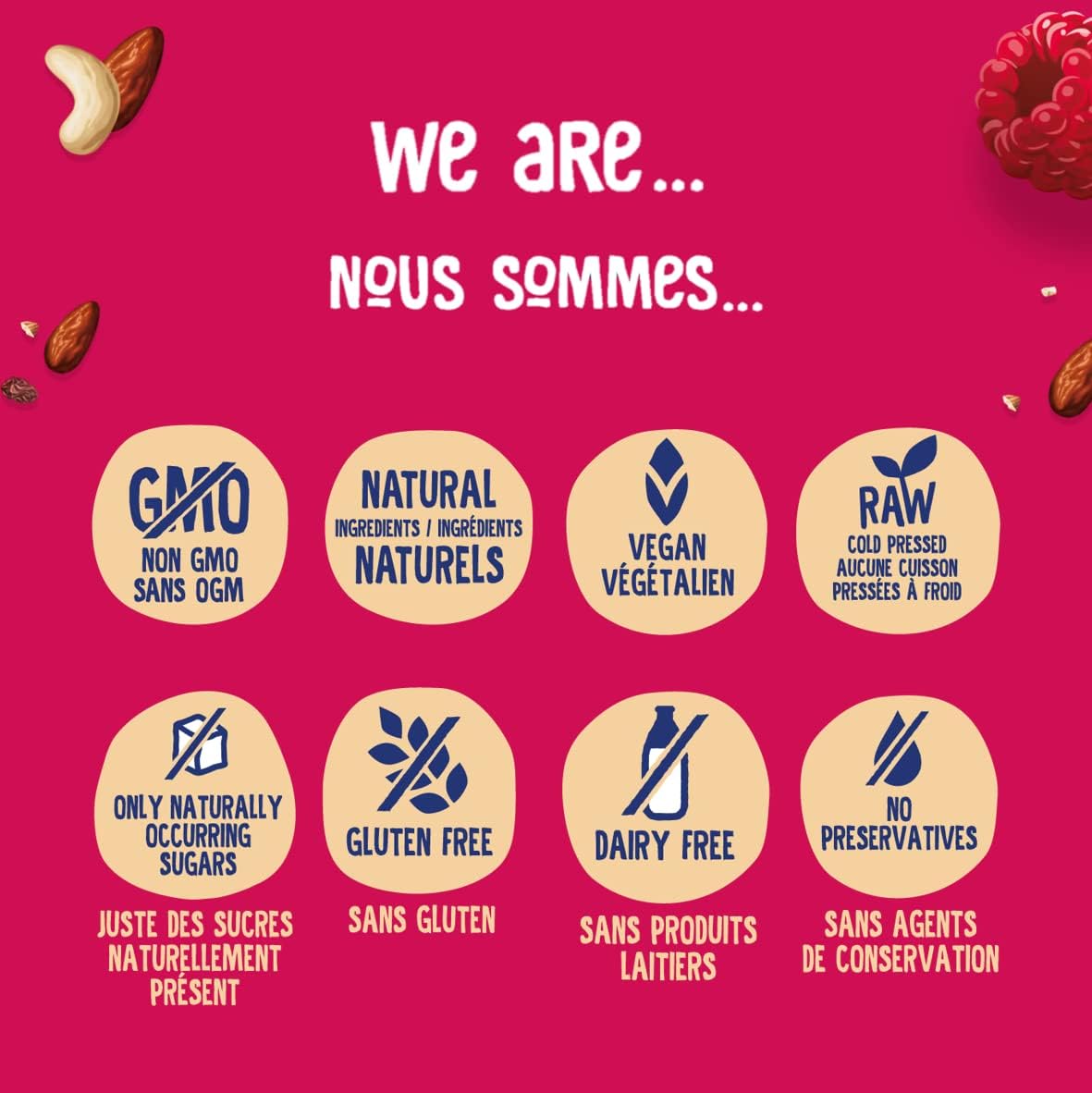 Nakd. Berry Delight Bars Food Specifications Label