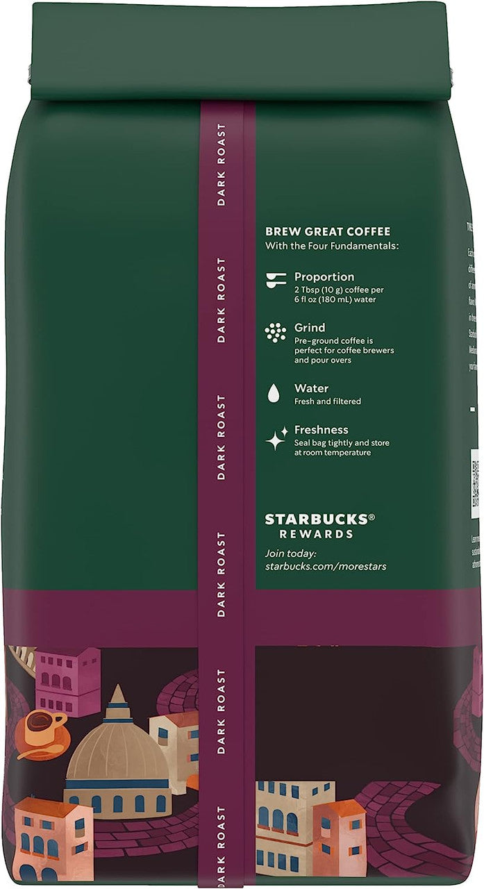 Starbucks Italian Roast, Dark Roast Ground Coffee, 340g/12 oz. Bag {Imported from Canada}
