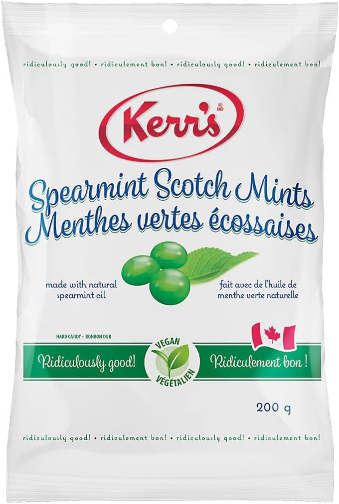 Kerr's Spearmint Scotch Mints, 200g/7.05 oz. - Front Of Bag