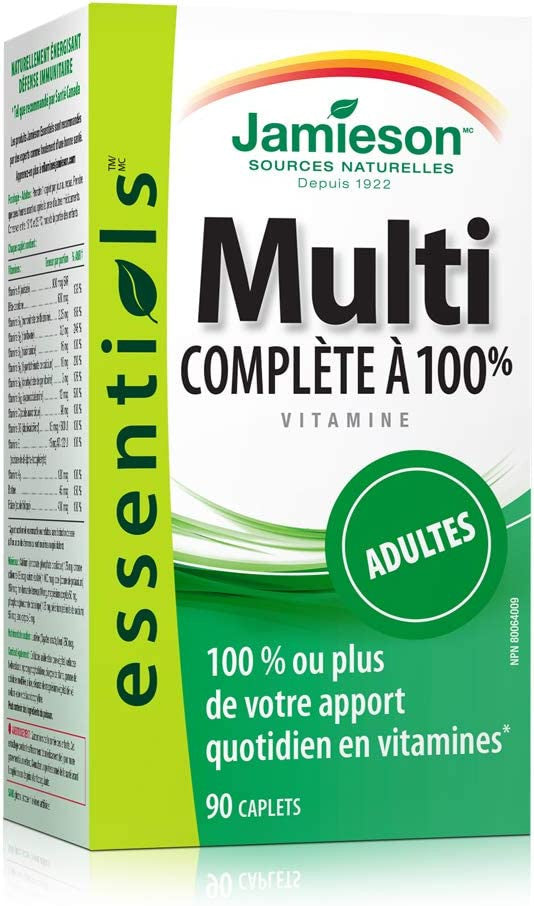 Jamieson Multi 100% Complete Vitamin - Adults - 90 Caplets {Imported from Canada}