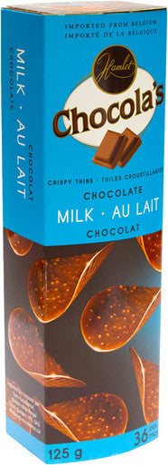 Hamlet Chocola's Milk Chocolate Crispy Thins, 125g/4.4 oz. Box (Imported from Canada)