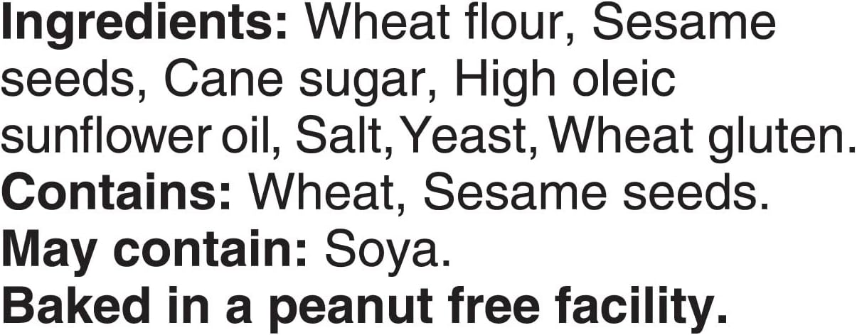 Boulangerie Grissol Melba Toast, Sesame, 200g, ingredients label.