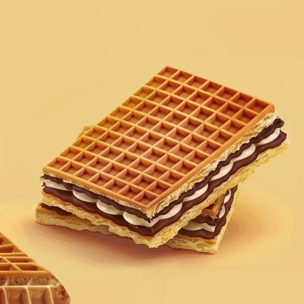 Napolitanke Chocolate Cream Wafers, 420g, picture of a wafer bar with chocolate cream filling.