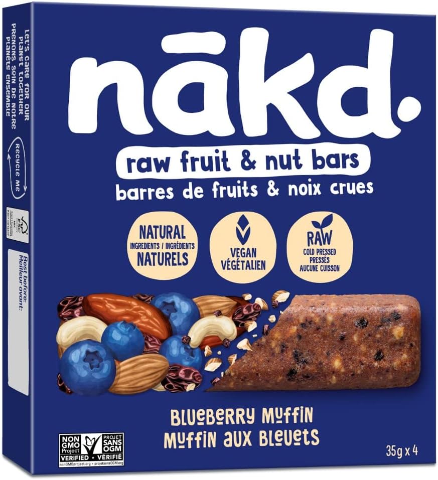 Nakd. Blueberry Muffin Bars front of box