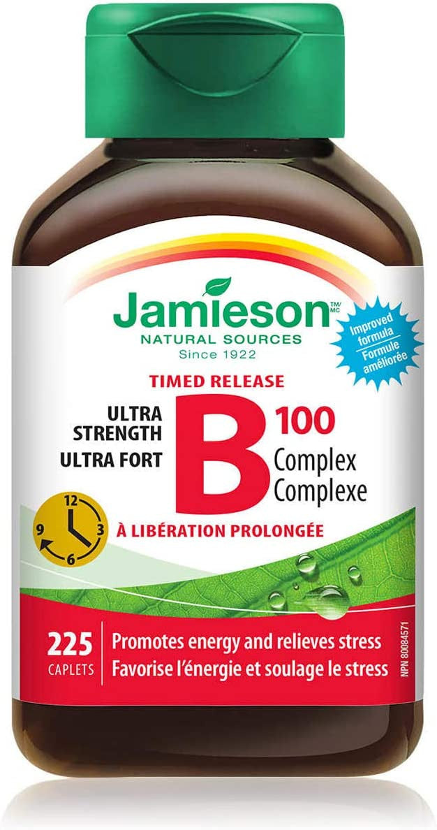 Jamieson Timed Release B100 Complex, 225 caplets {Imported from Canada}