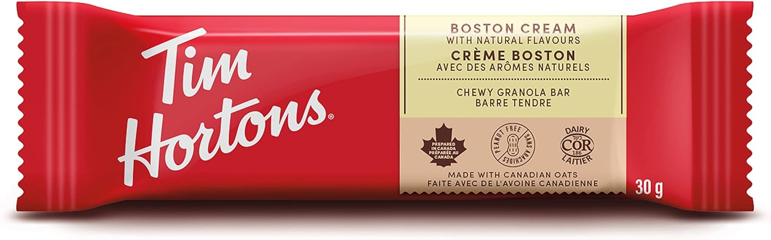 Tim Hortons Boston Cream Granola Bars, Peanut Free, 5 Count, 150g/5.25 oz. Box