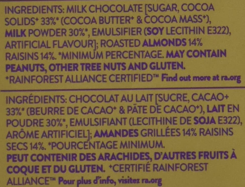 Whittaker's Fruit & Nut 33% Cocoa Milk Chocolate Bar, 200g/7 oz. Bar