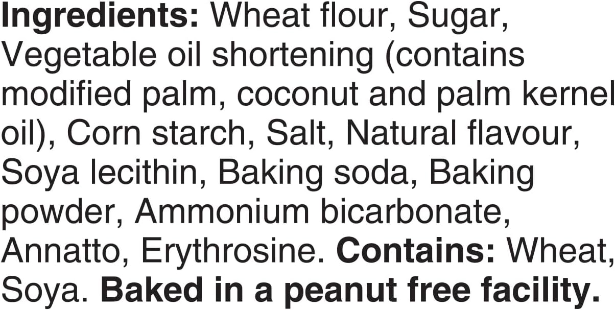 List of ingredients and allergens for Dare Pink Lemonade Creme Filled Barbie Cookies, 290g/10.2 oz.
