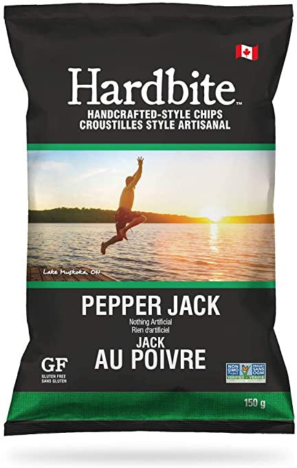 Hardbite Pepper Jack All Natural Potato Chips, 150g/5.3oz., {Imported from Canada}