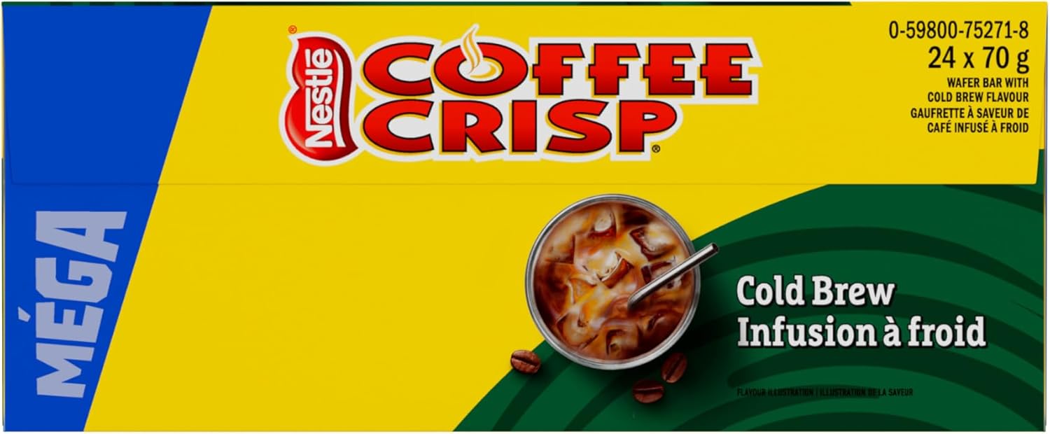 Pack of Nestle Cold Brew Coffee Crisp Mega Bars - 24 pack on a white background