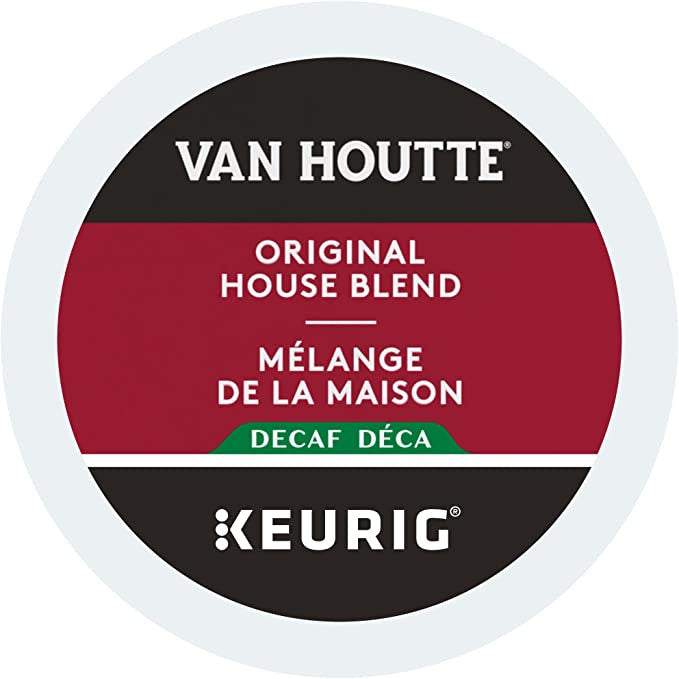Van Houtte House Blend Decaf Coffee, 12 K-Cups, 1 Box {Imported from Canada}