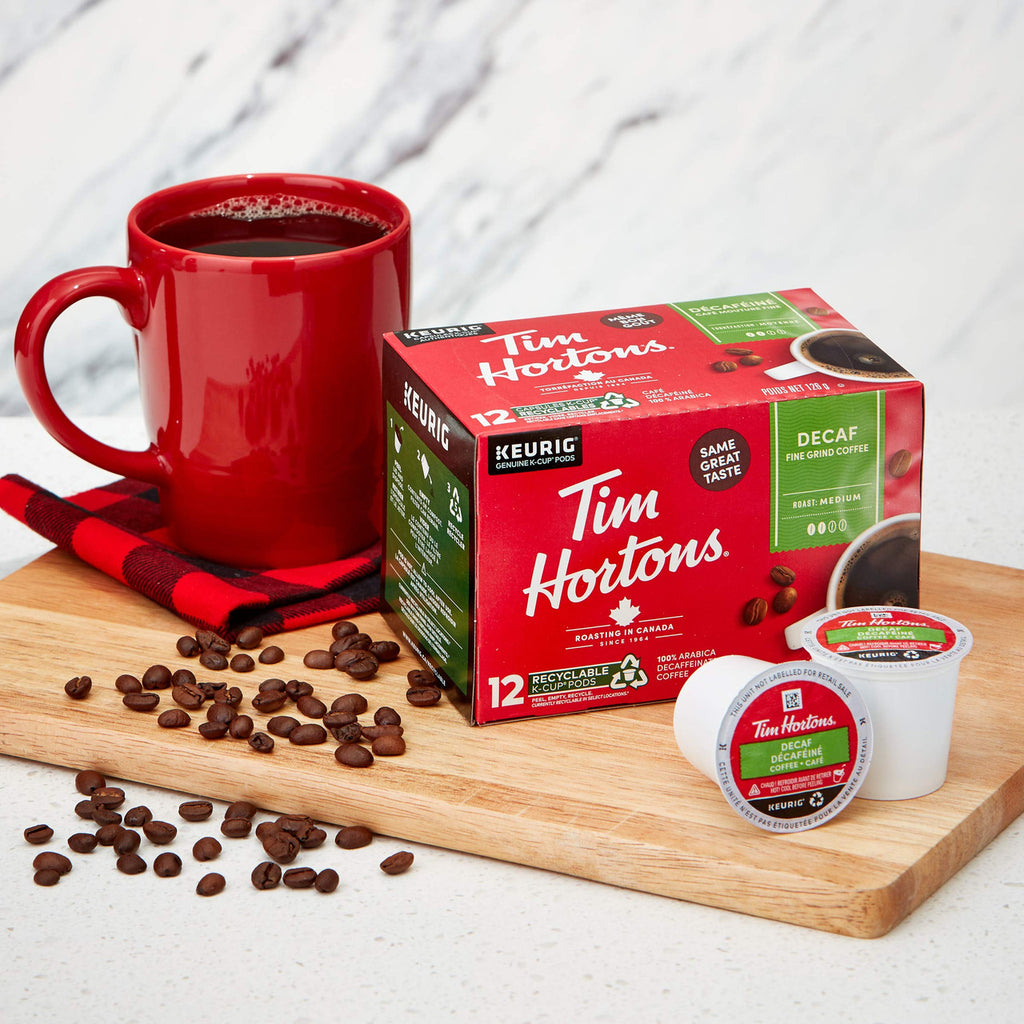 Tim Hortons Decaf Single Serve K-Cups, 12 Count {Imported from Canada}