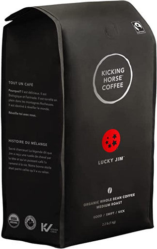 Kicking Horse Whole Bean Coffee Lucky Jim Medium Roast 1kg/2.2 lbs. {Imported from Canada}