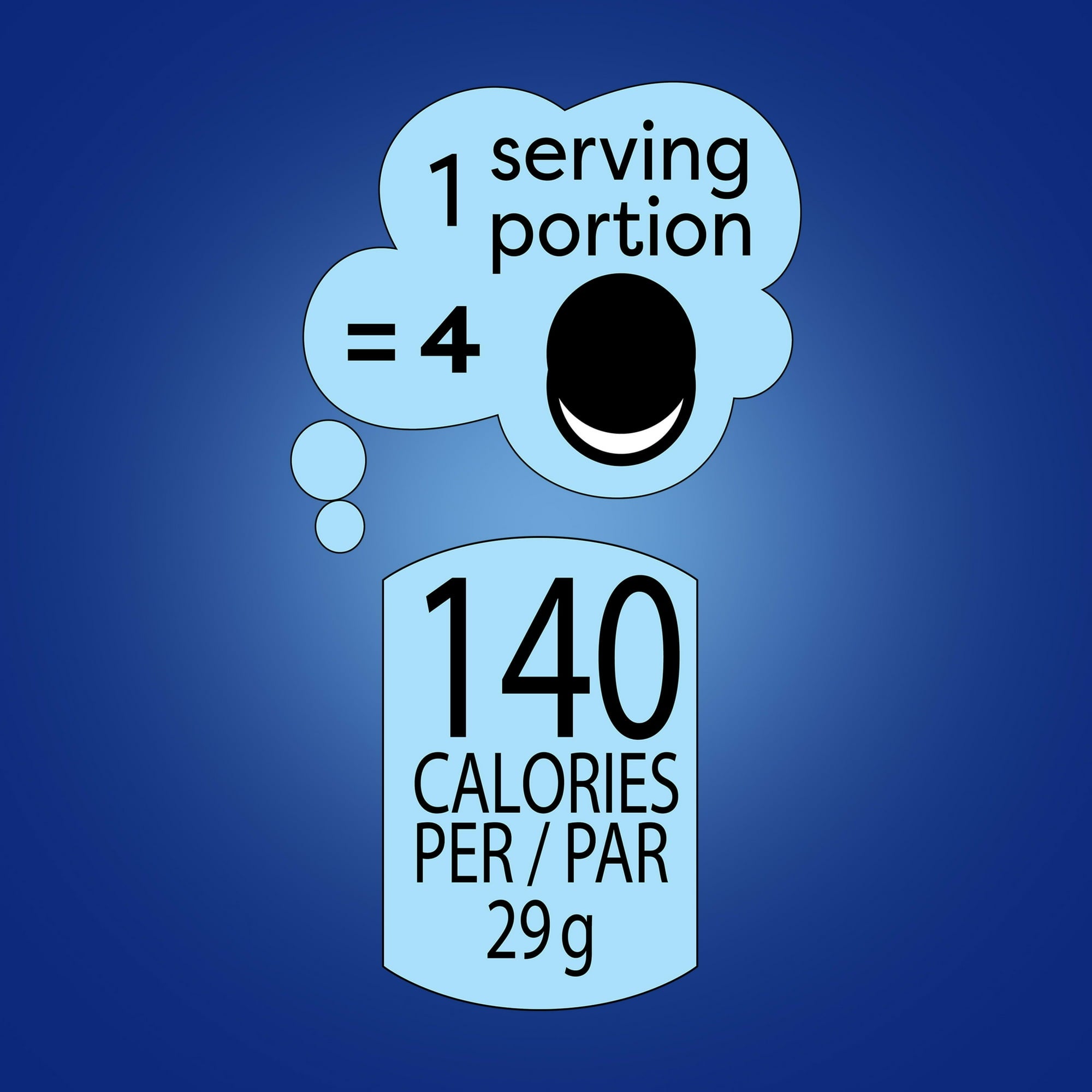 Oreo Thins Chocolate Sandwich Cookies serving portion label.