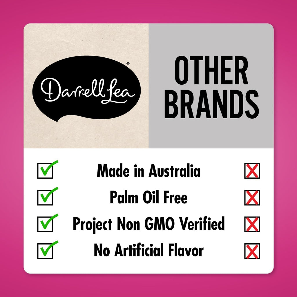 Darrell Lea Soft Australian Plant Based Licorice, Original Flavor, 200g, certification label.